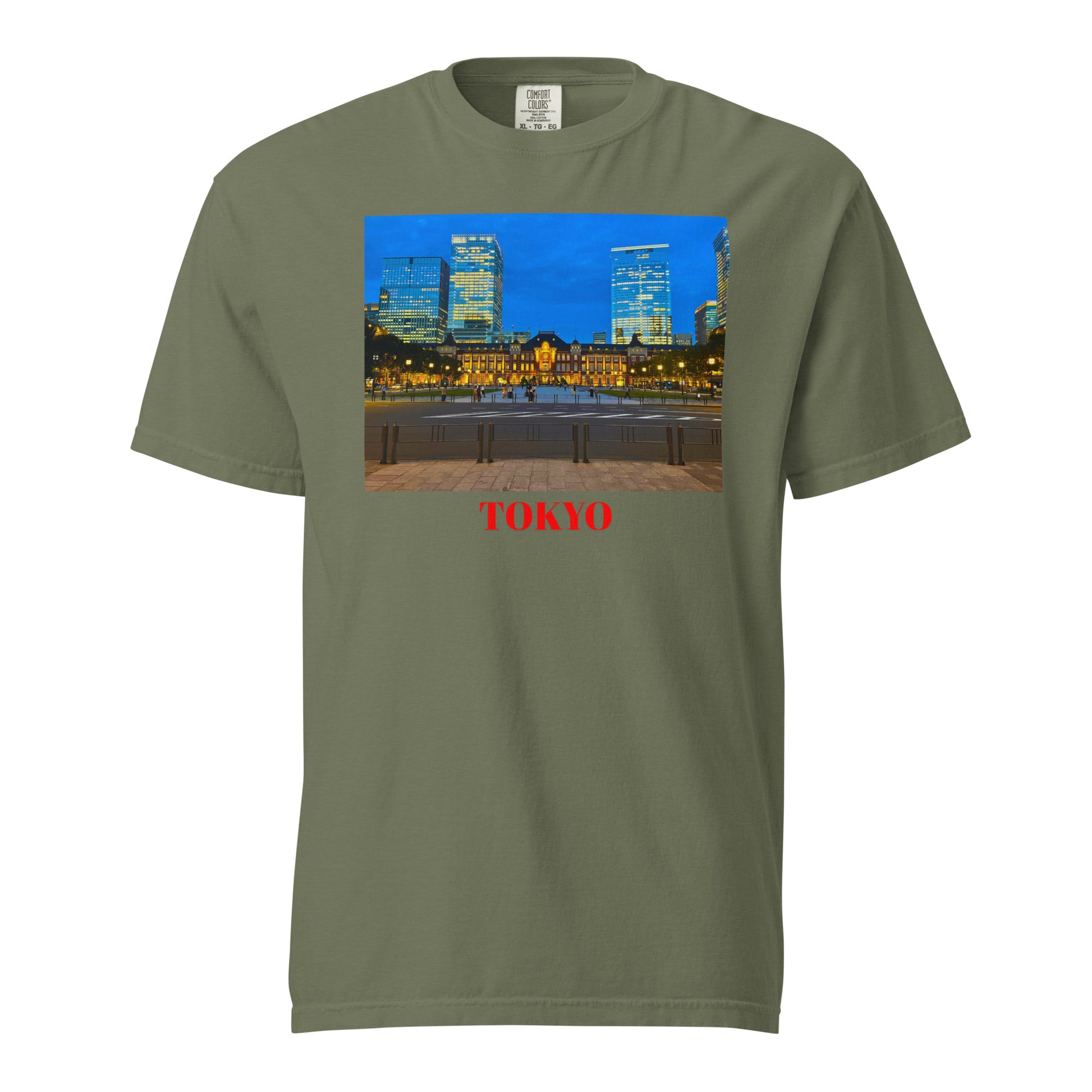 東京駅ヘビーウェイトTシャツ ユニセックス ガーメントダイ加工