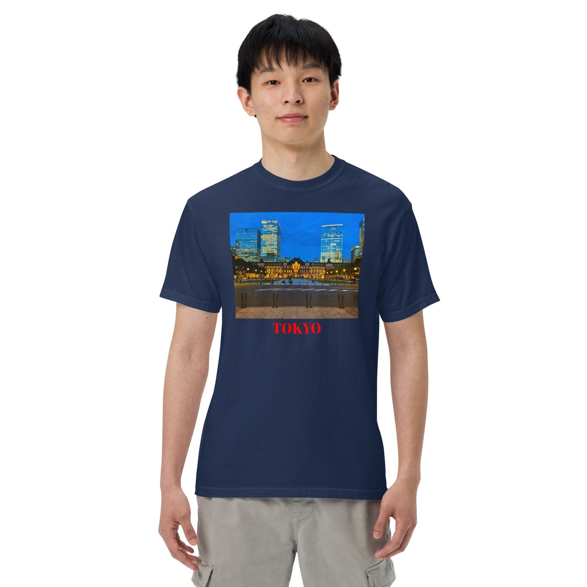 東京駅ヘビーウェイトTシャツ ユニセックス ガーメントダイ加工