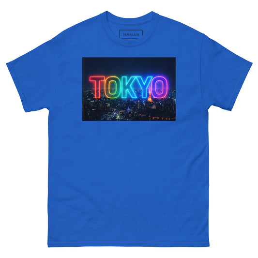 東京ロゴTシャツ 夜景デザイン ユニセックス Royal
