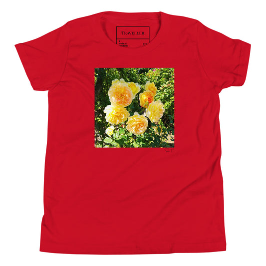 黄色バラ ユースTシャツ Red